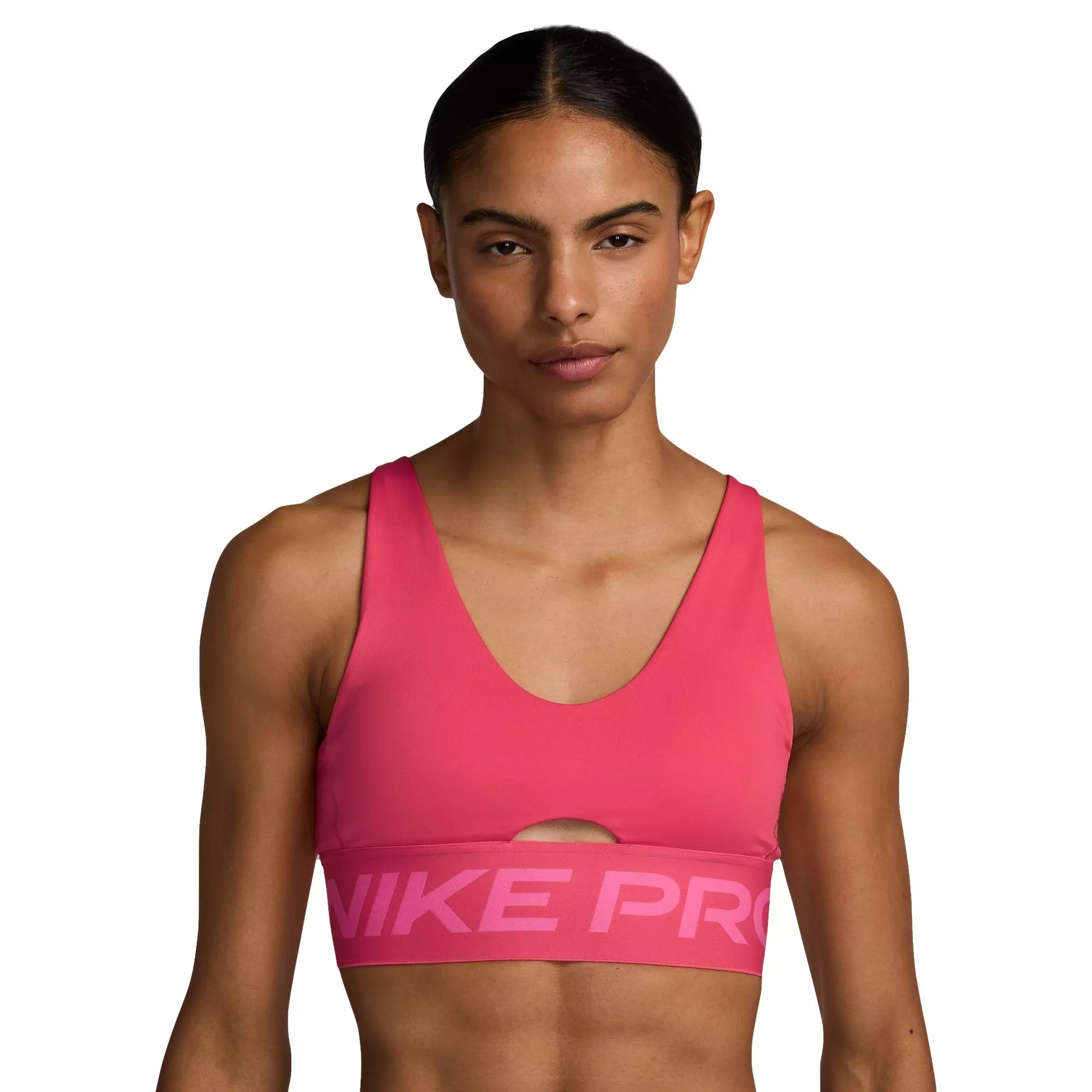 Nike Pro Indy Women's Compression Cross Back Sports Bra - Pink